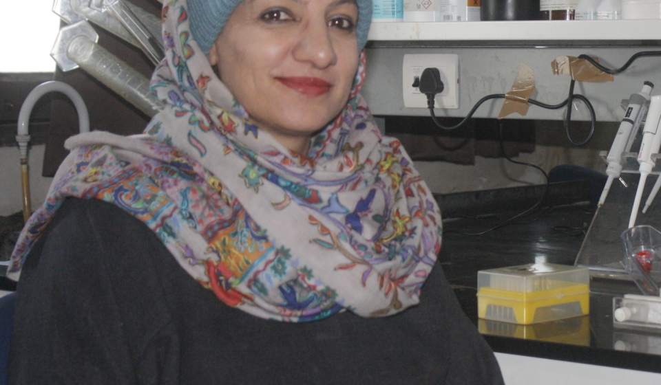 Dr Nasheeman Ashraf at her lab in CSIR-IIIM, Srinagar.