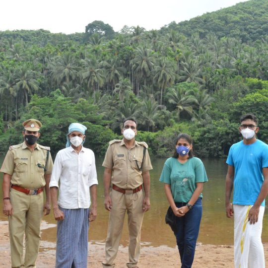 Ayushi Jain with Kasaragod District Forest Department, community leaders and members of the alert network after hatchling release event. Credit - Ayushi Jain